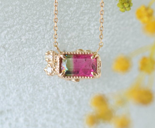 Bicolor Tourmaline Neckrace - 設計館ダブルムーンジュエリー