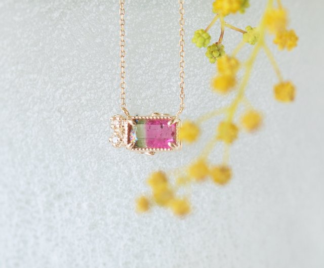 Bicolor Tourmaline Neckrace - 設計館ダブルムーンジュエリー