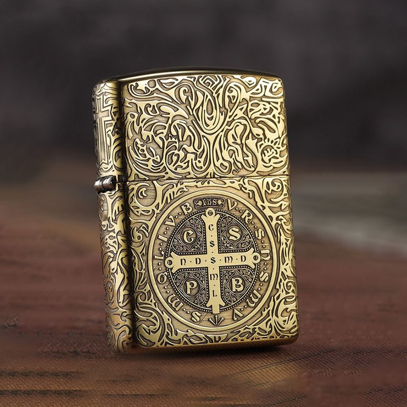 [ZIPPO Official Flagship Store] Constantine - Double Sided Cross Replica Windproof Lighter Z-027 - อื่นๆ - ทองแดงทองเหลือง สีทอง