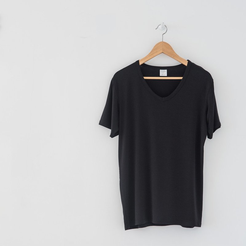 ESCURA Seaweed Moisturizing Tencel Short Sleeve T-Shirt (Black) Men's Innerwear - เสื้อยืดผู้ชาย - วัสดุอีโค สีดำ