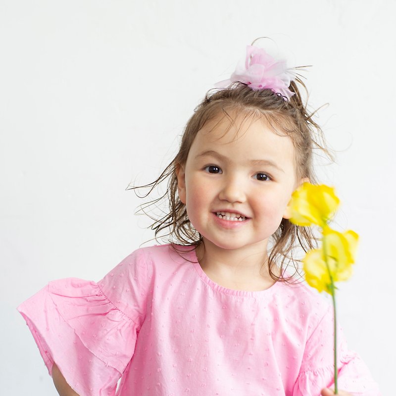 Kids | 咲き編みヘアピン | ダンス | ピンク - 嬰兒帽/髮帶 - 其他人造纖維 粉紅色