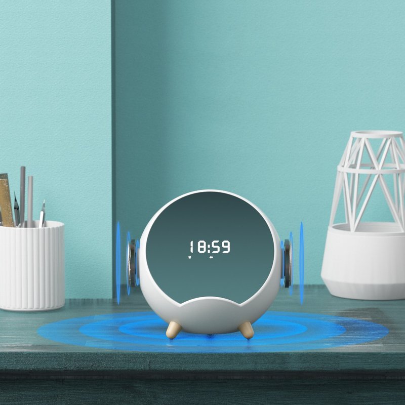 Creation Planet wireless charging mobile phone bluetooth audio bluetooth speaker amplifier clock mobile phone bracket - Speakers - Plastic 