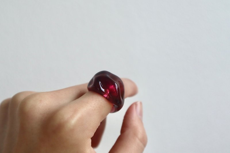 ボルドー ガラス リング bordeaux glass ring - 戒指 - 玻璃 紫色