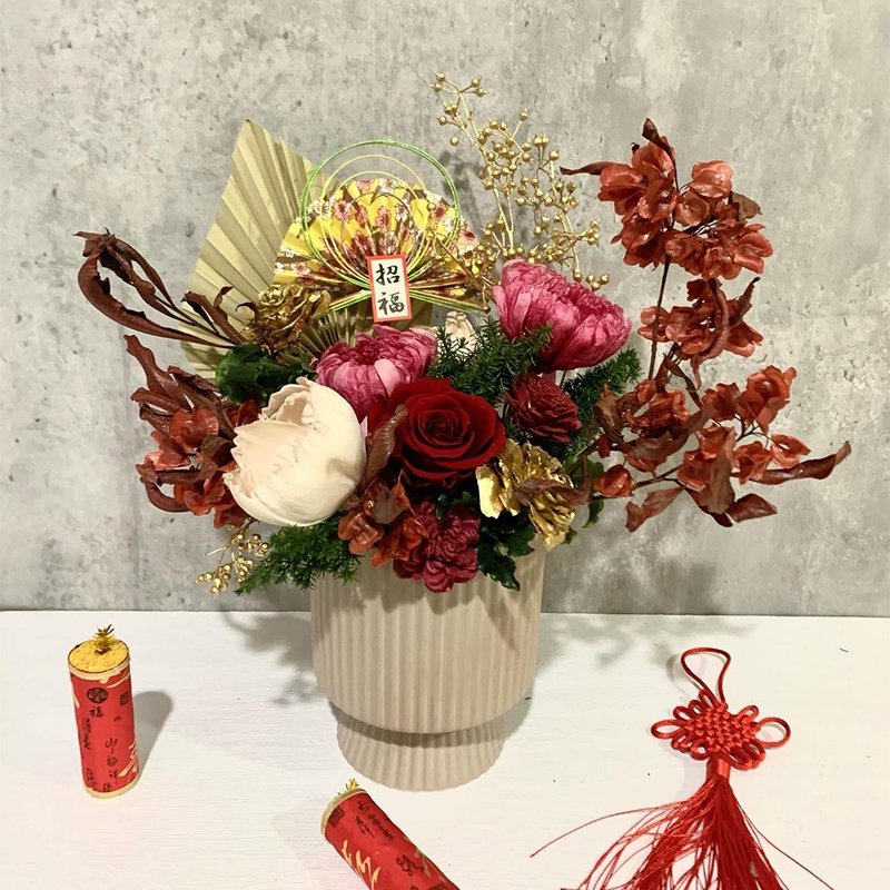 花寓blumenladen 兔年招福旺來永生盆花/兔年迎春 - 乾燥花/永生花 - 植物．花 