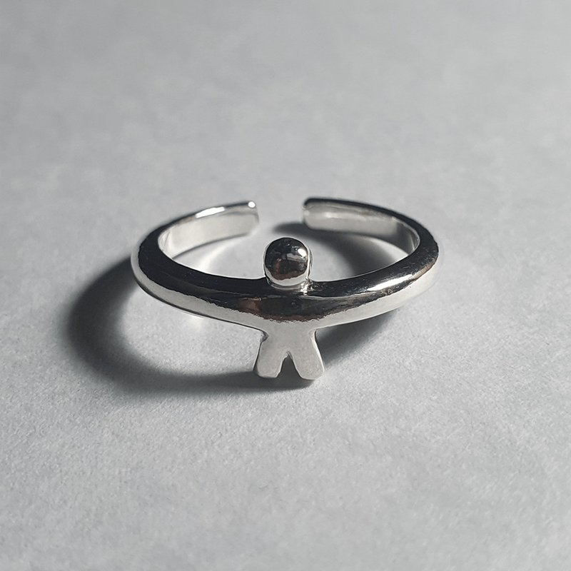 (925 Sterling Silver) Hug Ring - 戒指 - 純銀 銀色