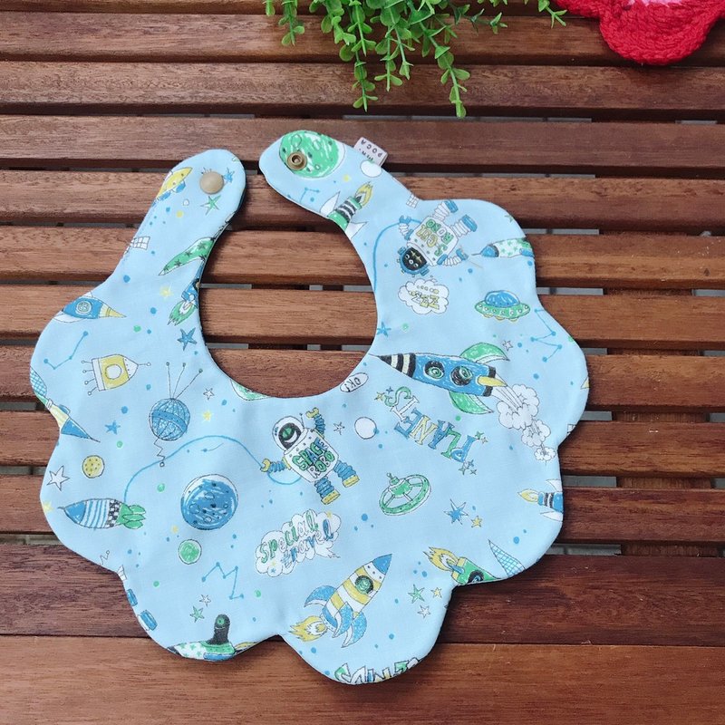 Light Blue Rocket - Saliva Bib - Bibs - Cotton & Hemp Multicolor