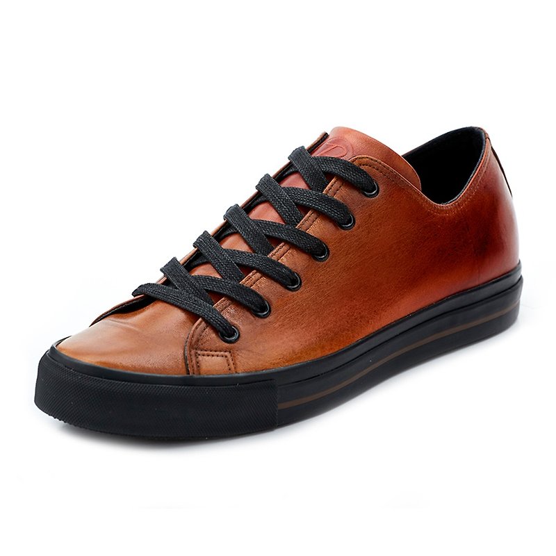 【PATINAS】NAPPA Sneakers – Cockburn Brown - รองเท้าลำลองผู้ชาย - หนังแท้ สีนำ้ตาล