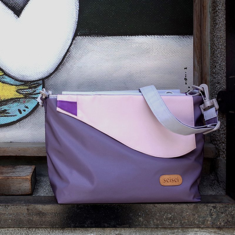 Eco-friendly Crossbody bag; tote bag Two-in-one, Reversible yoyo bag (Lavender) - Messenger Bags & Sling Bags - Polyester 