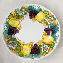 絵皿 26cm マヨリカ焼き イタリア陶器 レモンとオリーブ柄