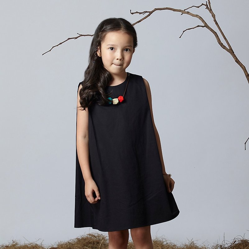 Ángeles- classic A-line inlaid wooden beads vest dress (7-10 years old) - อื่นๆ - กระดาษ 