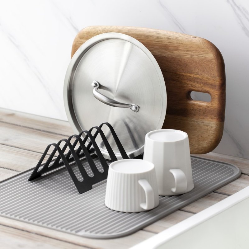 [New product launch] EASY KITCHEN simple style tableware drain rack set - Plates & Trays - Other Materials Gray