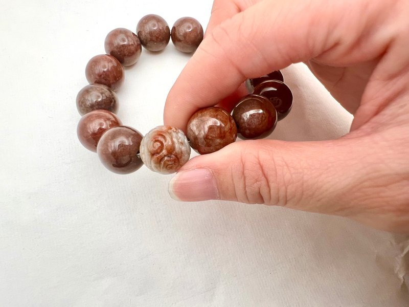 Nanqi Red Jade Burmese A Ruyi Beads/Collection/Special Color - Bracelets - Jade Red