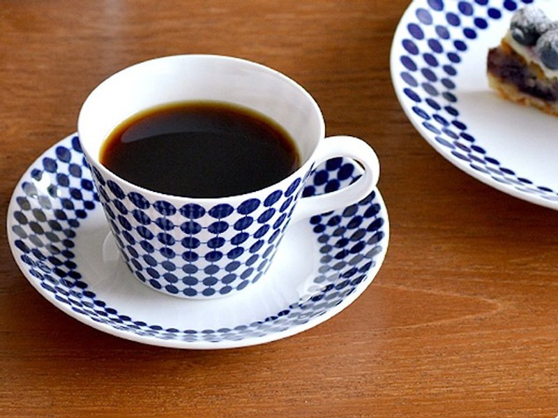 Stig Lindberg北歐設計大師 ADAM咖啡杯盤組(骨瓷) - 咖啡杯/馬克杯 - 瓷 藍色