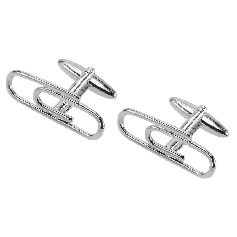Paper Clip Cufflinks - Cuff Links - Other Metals Silver