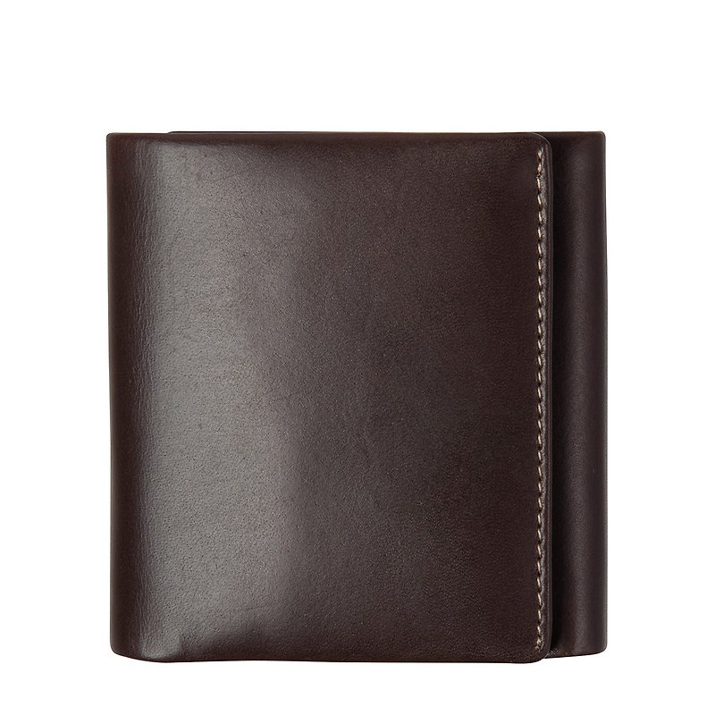 VINCENT Short Clip_Chocolate / Brown - Wallets - Genuine Leather Brown