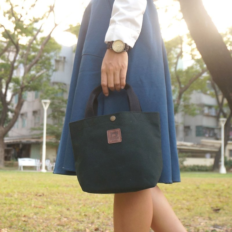 "No Indian style bag" canvas Japanese production - Graphite Green - Clutch Bags - Cotton & Hemp Black