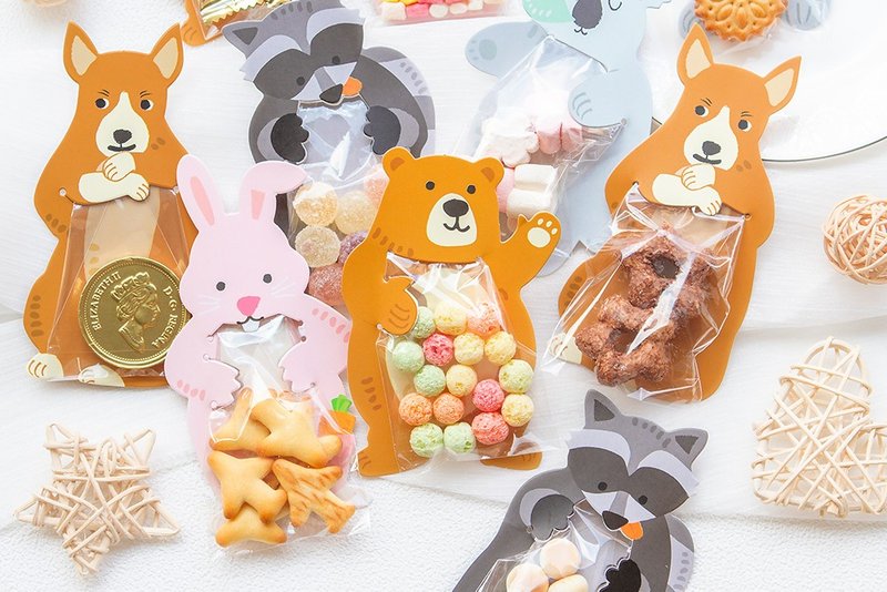 婚禮小物 喜糖 生日分享 糖果餅乾 動物紙卡5款可挑 禮物 點心 - 零食/點心 - 新鮮食材 多色