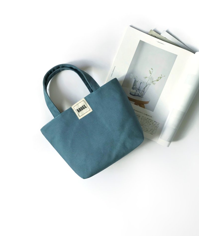 Simple Plain Canvas/ Tote Bag/ Lunch Bag/ Ultramarine Blue - กระเป๋าถือ - ผ้าฝ้าย/ผ้าลินิน สีน้ำเงิน