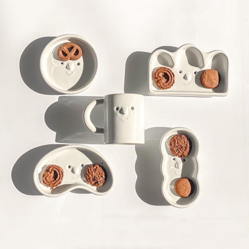 Ceramic snack set - 碟子/醬料碟/醬油碟 - 陶 