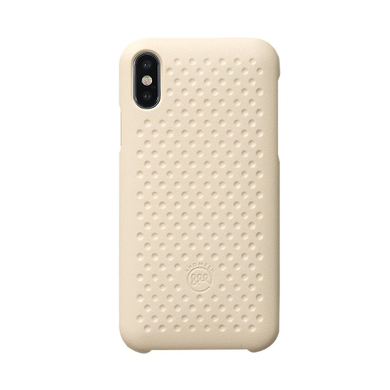 Japan AndMesh QQ cookie anti-collision protective shell-iPhone Xs sand Brown(4571384959469) - เคส/ซองมือถือ - วัสดุอื่นๆ สีทอง