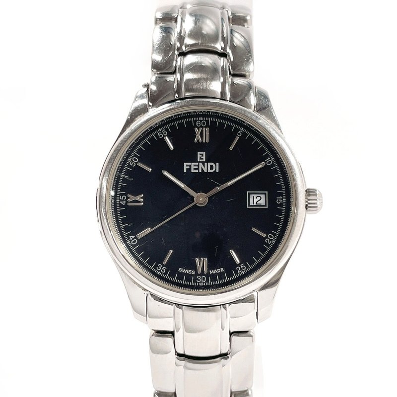 【日本直送 中古美品】フェンディFENDI  腕時計 210G オロロジ ステンレススチール シルバー/ブラック クオーツ ラウンド型 - 女錶 - 不鏽鋼 銀色