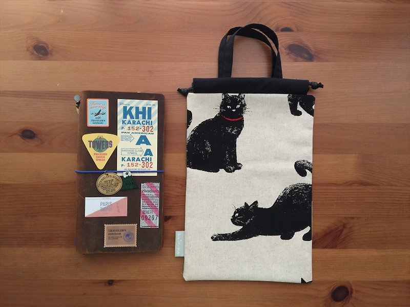 Hairmo 跩跩 cat hand bag storage bag - bag (TN / hobo / notepad / log) - Notebooks & Journals - Cotton & Hemp Brown