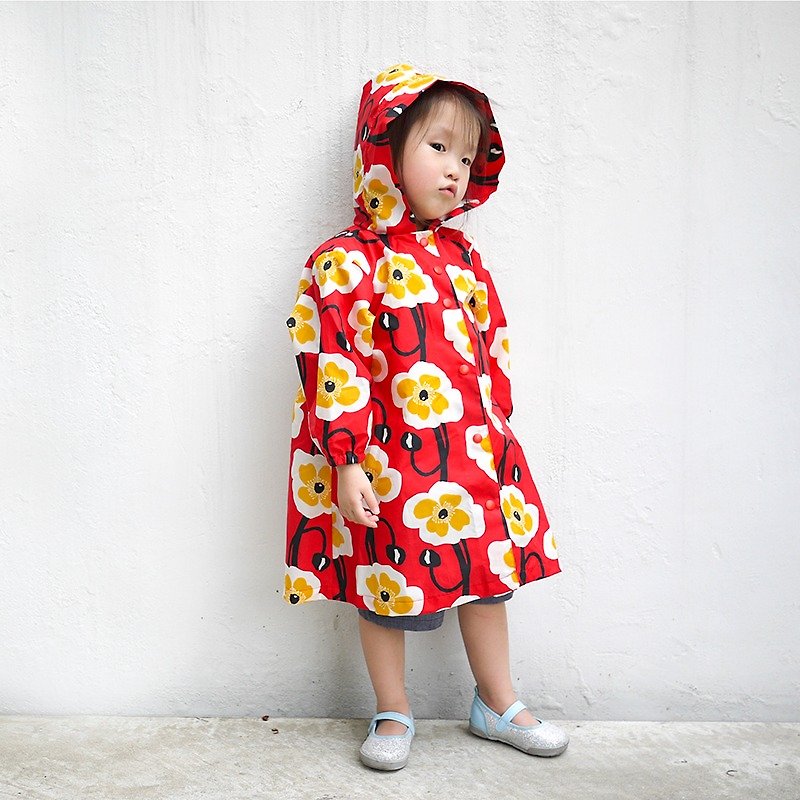 Little Red Flowers and candy red raincoat _ _ child models - ร่ม - วัสดุกันนำ้ สีแดง