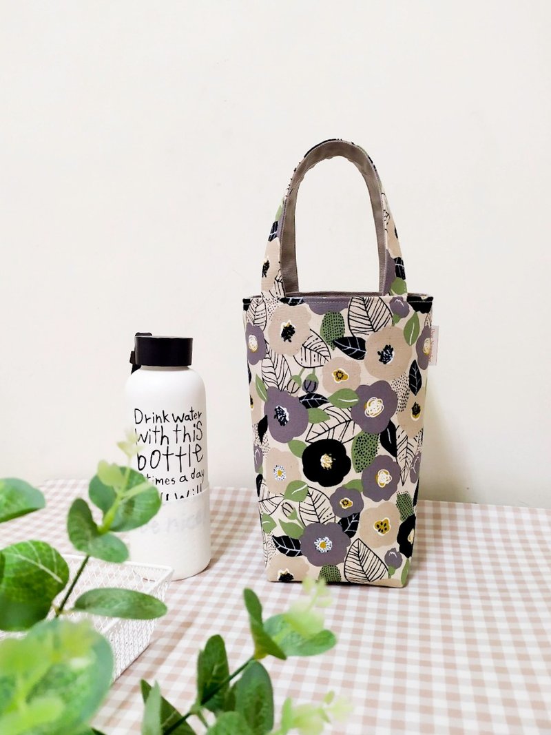 Jiajiajiu series water bottle bag/drink bag/portable canvas bag/Chunni Mountain Tea style - ถุงใส่กระติกนำ้ - ผ้าฝ้าย/ผ้าลินิน สีเทา