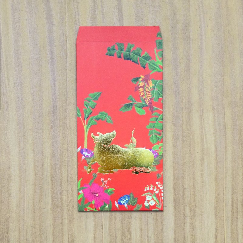 福獸納福系列紅包袋-牛年穗穗/歲歲平安/5入 - 紅包袋/春聯 - 紙 紅色