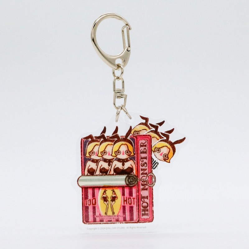 Bunny Girl Canned Food Keychain - ที่ห้อยกุญแจ - โลหะ สีแดง