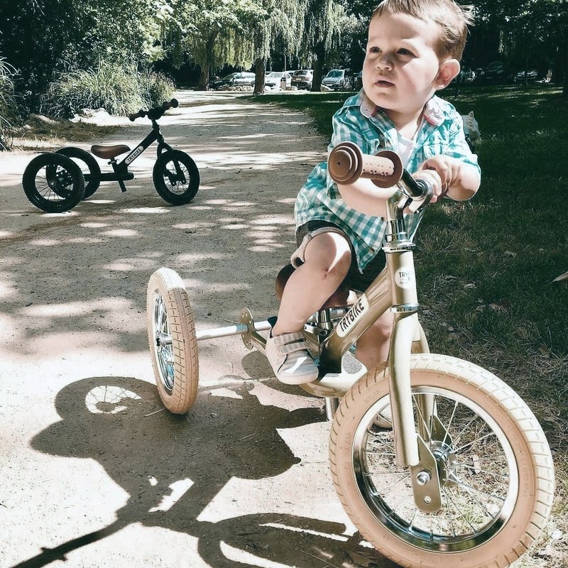 Trybike - 2-in-1 Progressive Balance Bike/Scooter - Matte Green - ของเล่นเด็ก - โลหะ สีเขียว
