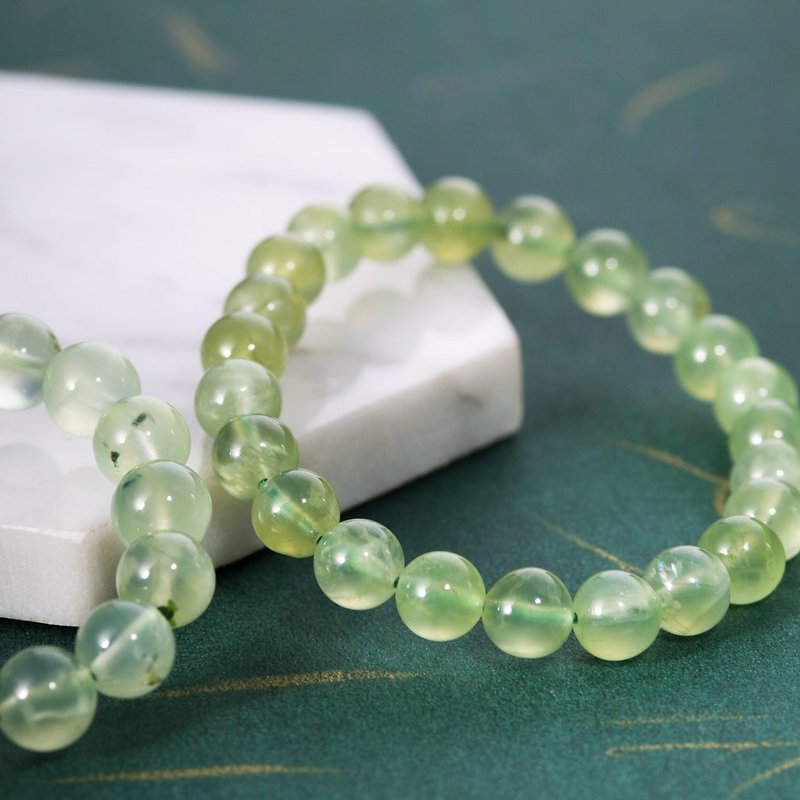 Prehnite, Japanese Beading Thread Bracelet - Bracelets - Crystal Green