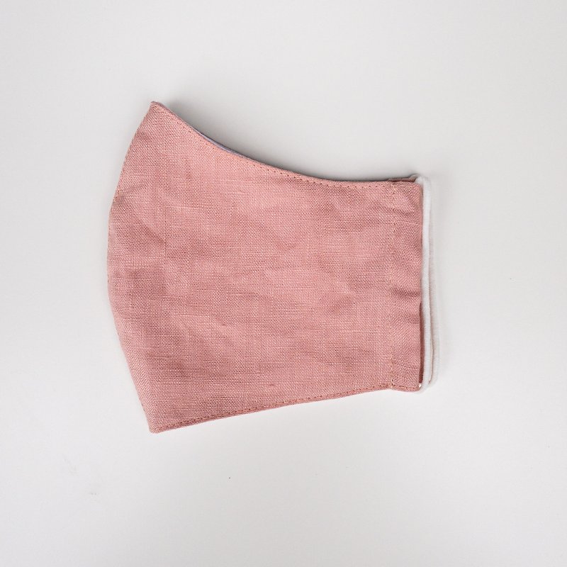 Pink Salmon Linen Mask (1 piece with filter pocket) - Face Masks - Linen Pink