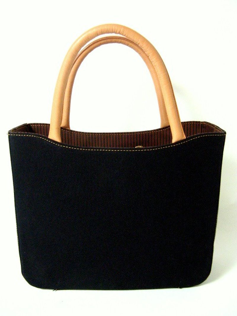 Canvas Handbag - Handbags & Totes - Genuine Leather 