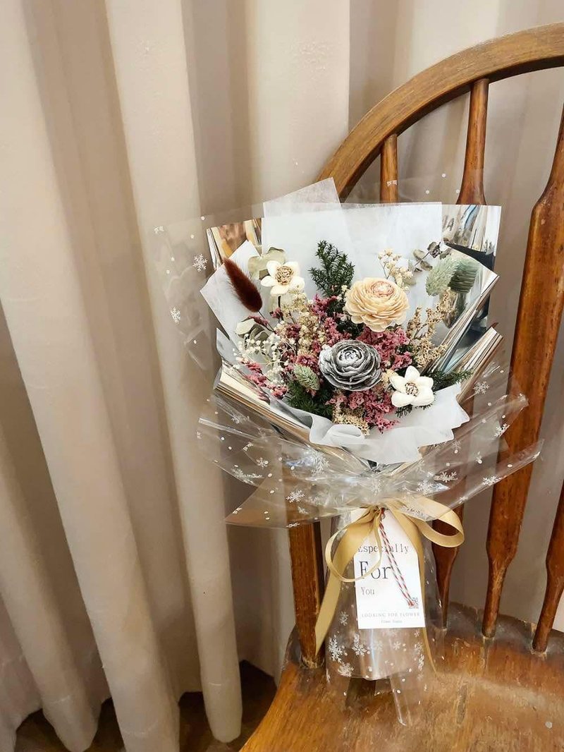 Dry bouquet [Gradually Winter] Dry bouquet Rose bouquet Birthday bouquet Valentine's Day bouquet - Dried Flowers & Bouquets - Plants & Flowers Silver