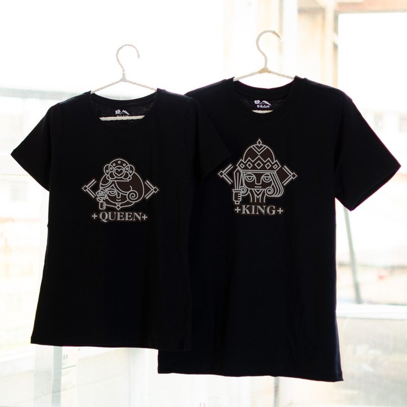 【七夕情人節禮物】【國王皇后】情侶裝/短袖T-shirt - 男 T 恤 - 棉．麻 
