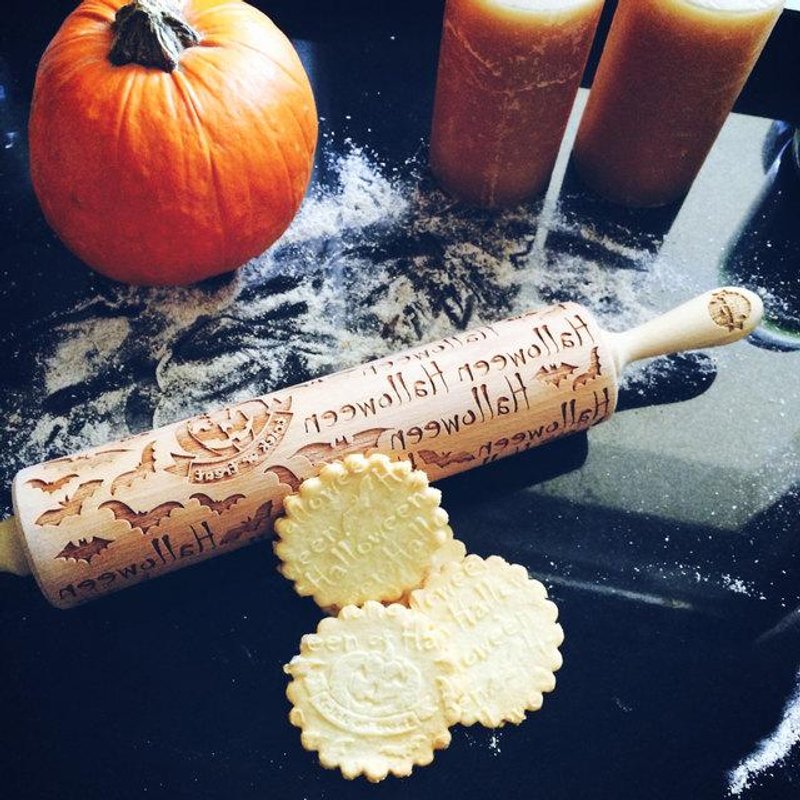 ハロウィン　おばけ かぼちゃ　めん棒　＊　HALLOWEEN BIG PUMPKIN  - 廚具 - 木頭 