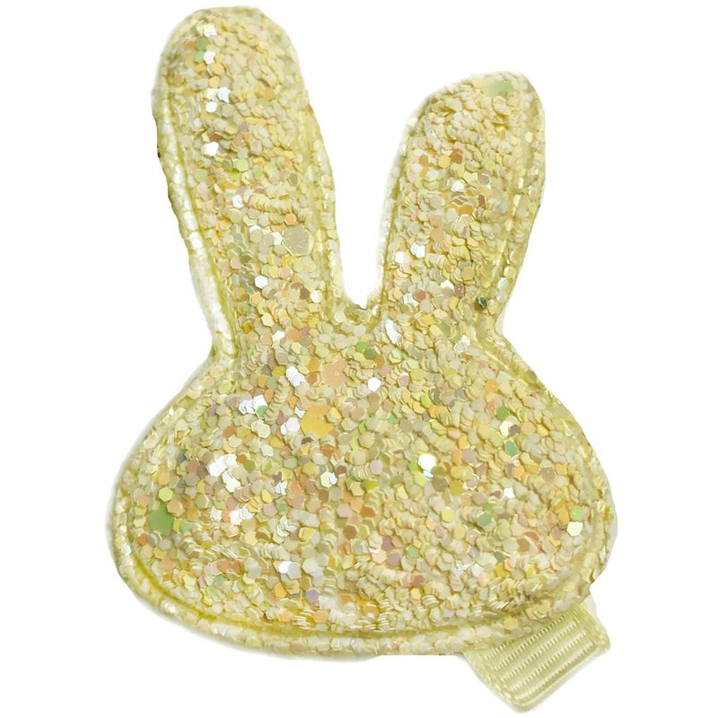 Shiny Bunny Hairpin Full Covered Fabric Handmade Hair Accessories Yellow Sunny - เครื่องประดับผม - เส้นใยสังเคราะห์ สีเหลือง