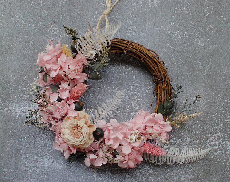 romantic eternal life wreath - ช่อดอกไม้แห้ง - พืช/ดอกไม้ 