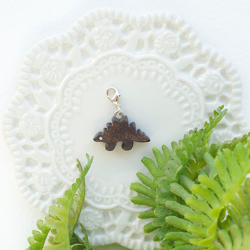 Dinosaur wooden charm - Charms - Wood Brown