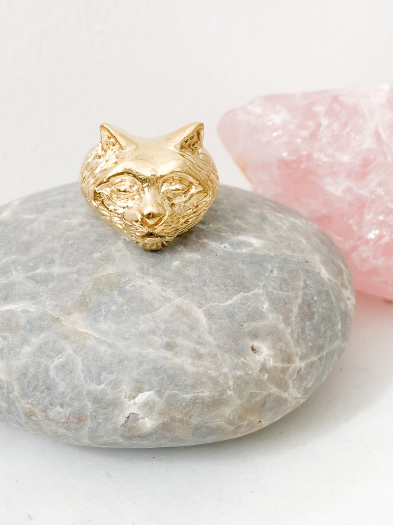 Cat face Ring (covid cat) - 戒指 - 銅/黃銅 