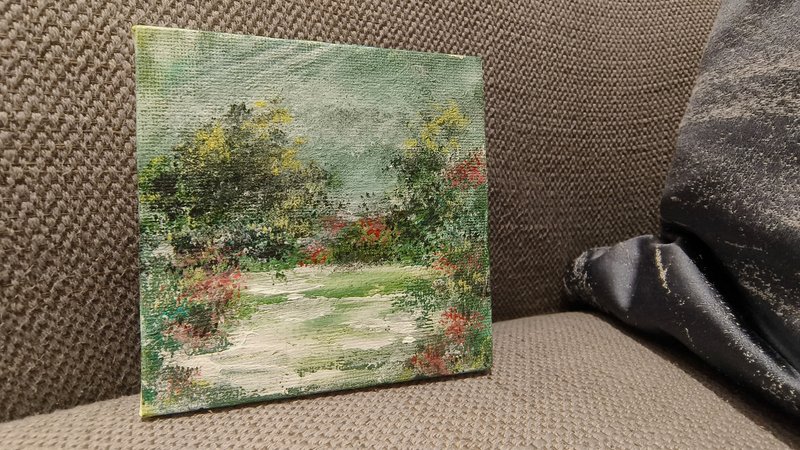 壓克力水彩畫/療癒畫/花草畫/小尺寸掛畫/裝飾畫/風景畫 - 海報/掛畫/掛布 - 棉．麻 