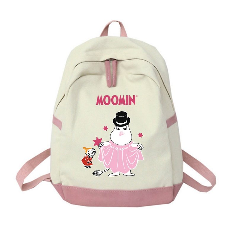 Authorized by Moomin-Japanese Color Side Backpack (Pink), AE03 - กระเป๋าเป้สะพายหลัง - ผ้าฝ้าย/ผ้าลินิน สึชมพู