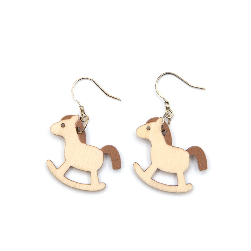 TeamGreen Lifestyle Series - TG LS Miniature Earrings - Rocking Horse - Earrings & Clip-ons - Other Materials Khaki