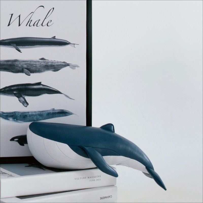 Gaze - Whale Wave - Bookend - Items for Display - Faux Leather Multicolor