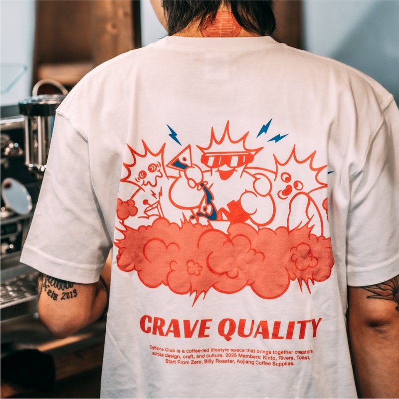 CAFFEINE CLUB 首發限定TEE - 男 T 恤 - 棉．麻 