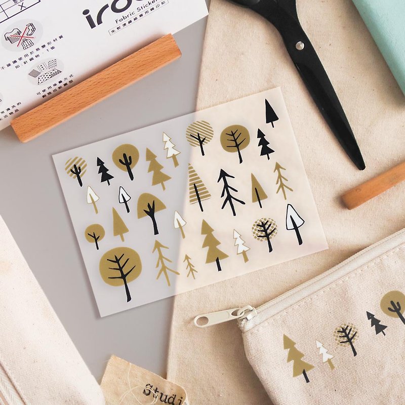 | Handmade DIY | Transfer stickers for irodo non-ironing cloth—forest x gold black and white - เย็บปัก/ถักทอ/ใยขนแกะ - พลาสติก สีทอง