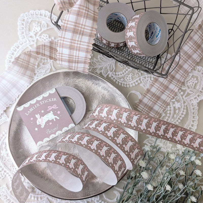 【新作】Pinkoi限定　ラベラーシール　うさぎリボン - 貼紙 - 紙 