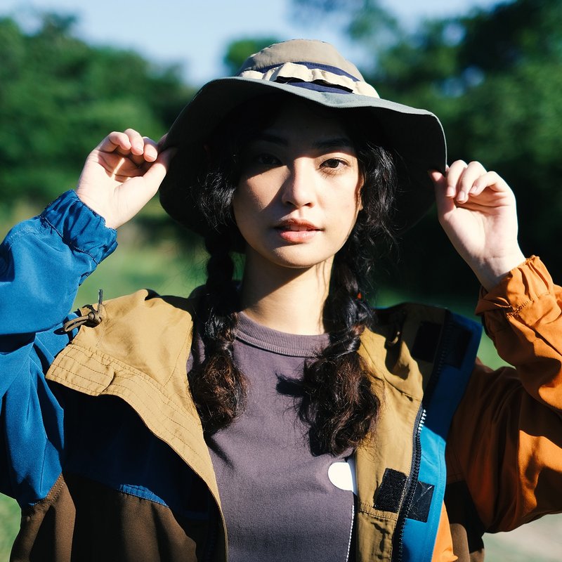 【ad-lib】Camp Hat - Brown Multicolor (AH231) - Hats & Caps - Nylon Brown