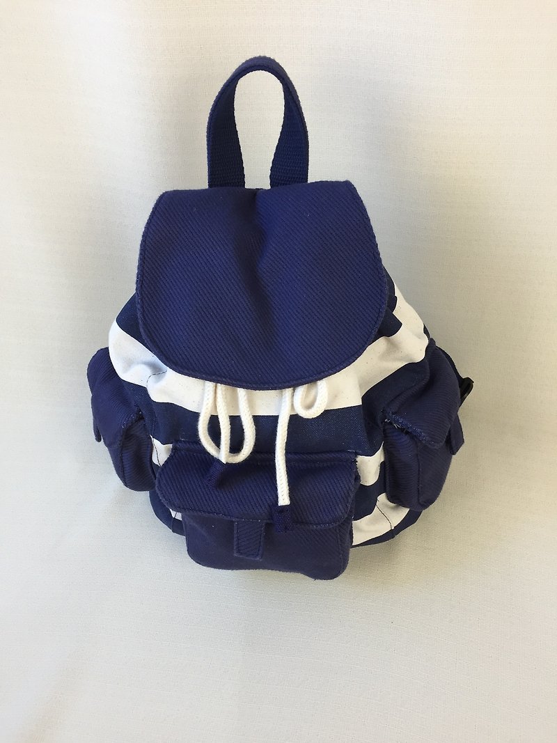 "Va navy wind backpack" - ผ้ากันเปื้อน - ผ้าฝ้าย/ผ้าลินิน สีน้ำเงิน